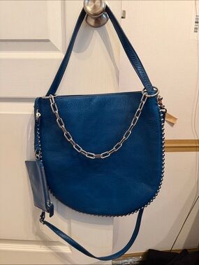 Alexander Wang Roxy Blue Leather Chain-Accent Hobo Bag